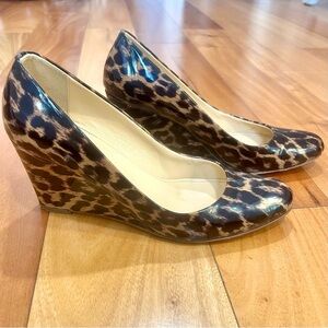 J. Crew Leopard Print Wedge Heels
